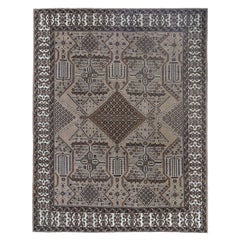 Tapis persans Bakhtiari - Design en laine ivoire taupe - 97185