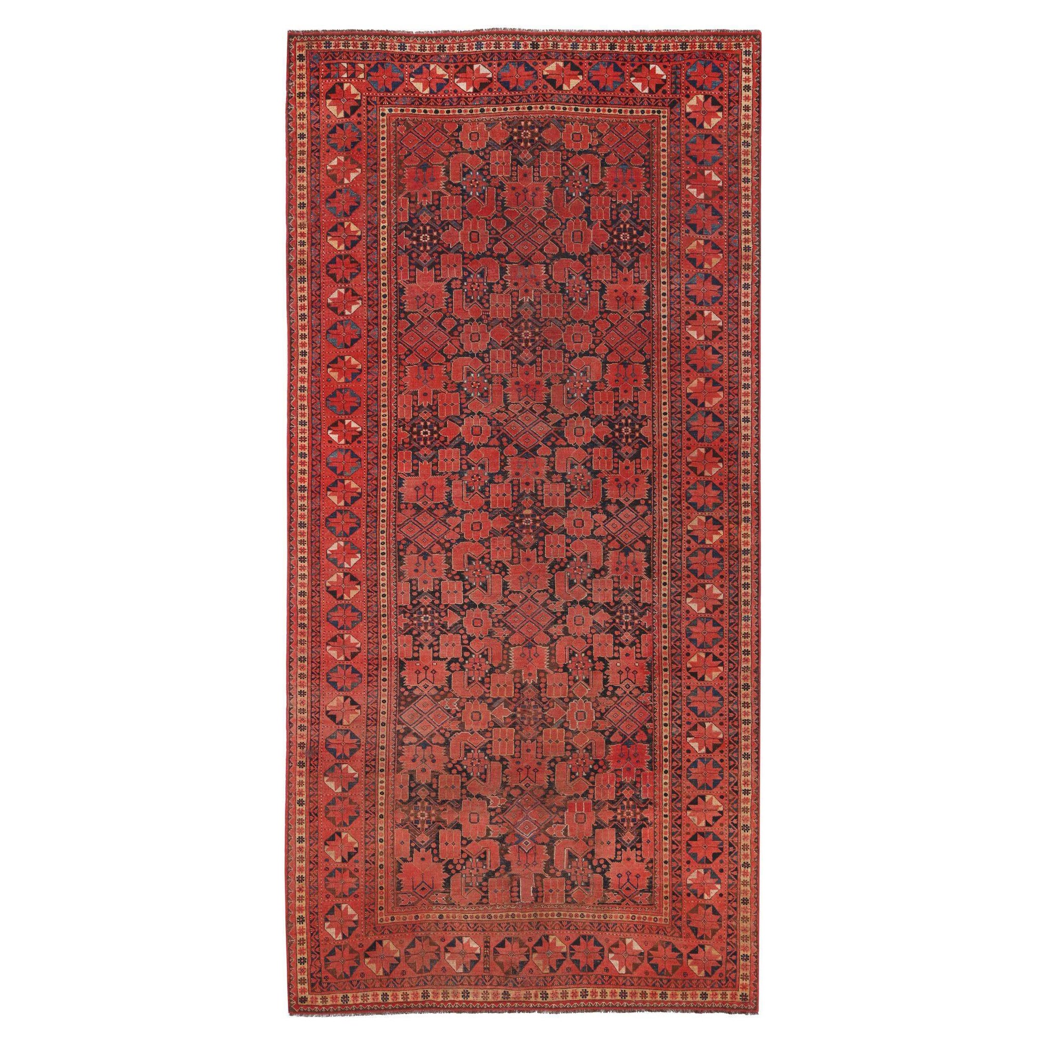 Tapis de sol Persan Bashir - Laine Noir Rouge Design - 97186