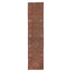 Persischer Malayer Läufer Teppich - Wolle Braun Rot Design - 97134
