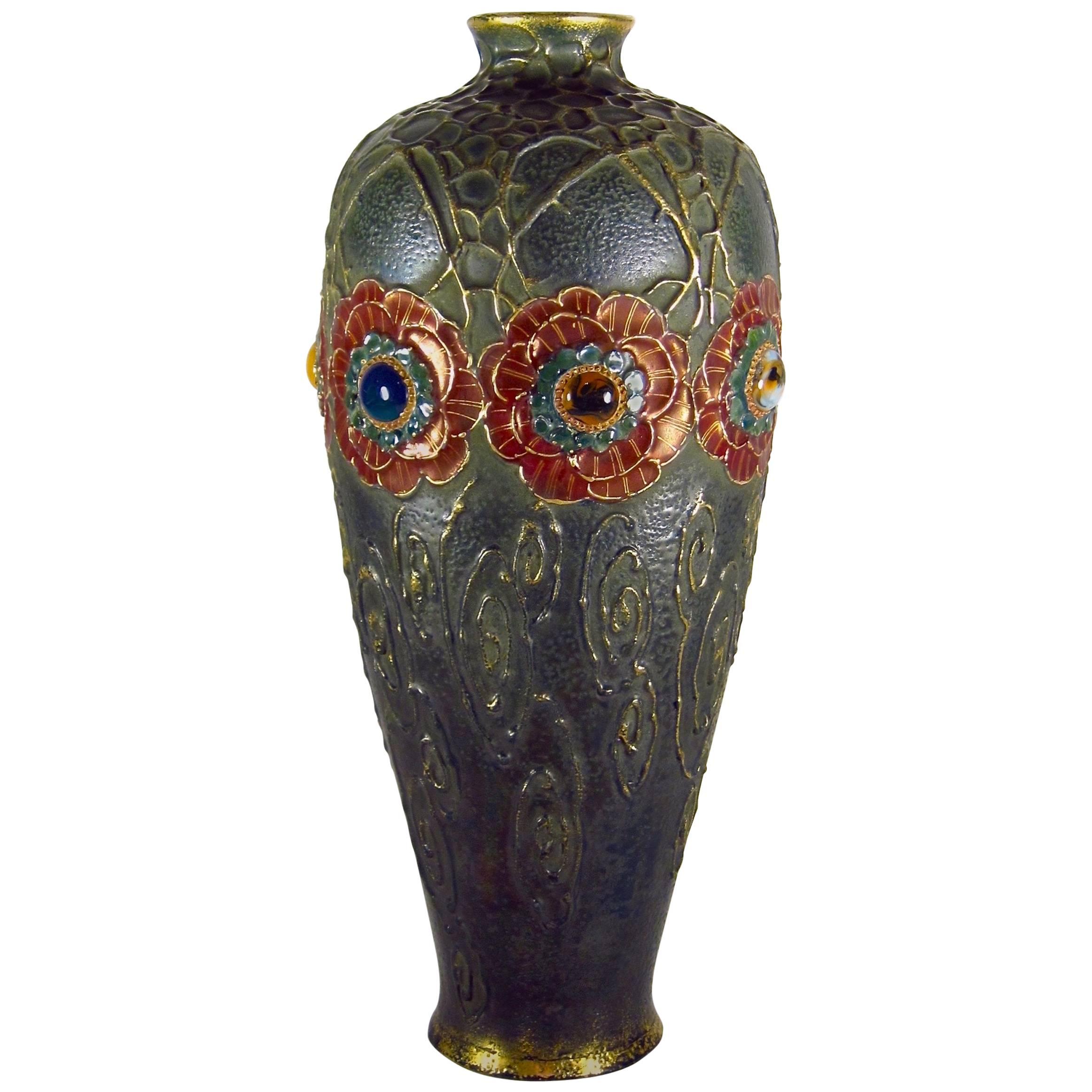 Amphora Gres Bijou Dornenkrone Vase by Riessner, Stellmacher & Kessel, 1904-05