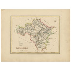 Old Map of Radnorshire 1844 – Presteigne Rhayader Knighton Llandrindod Wells
