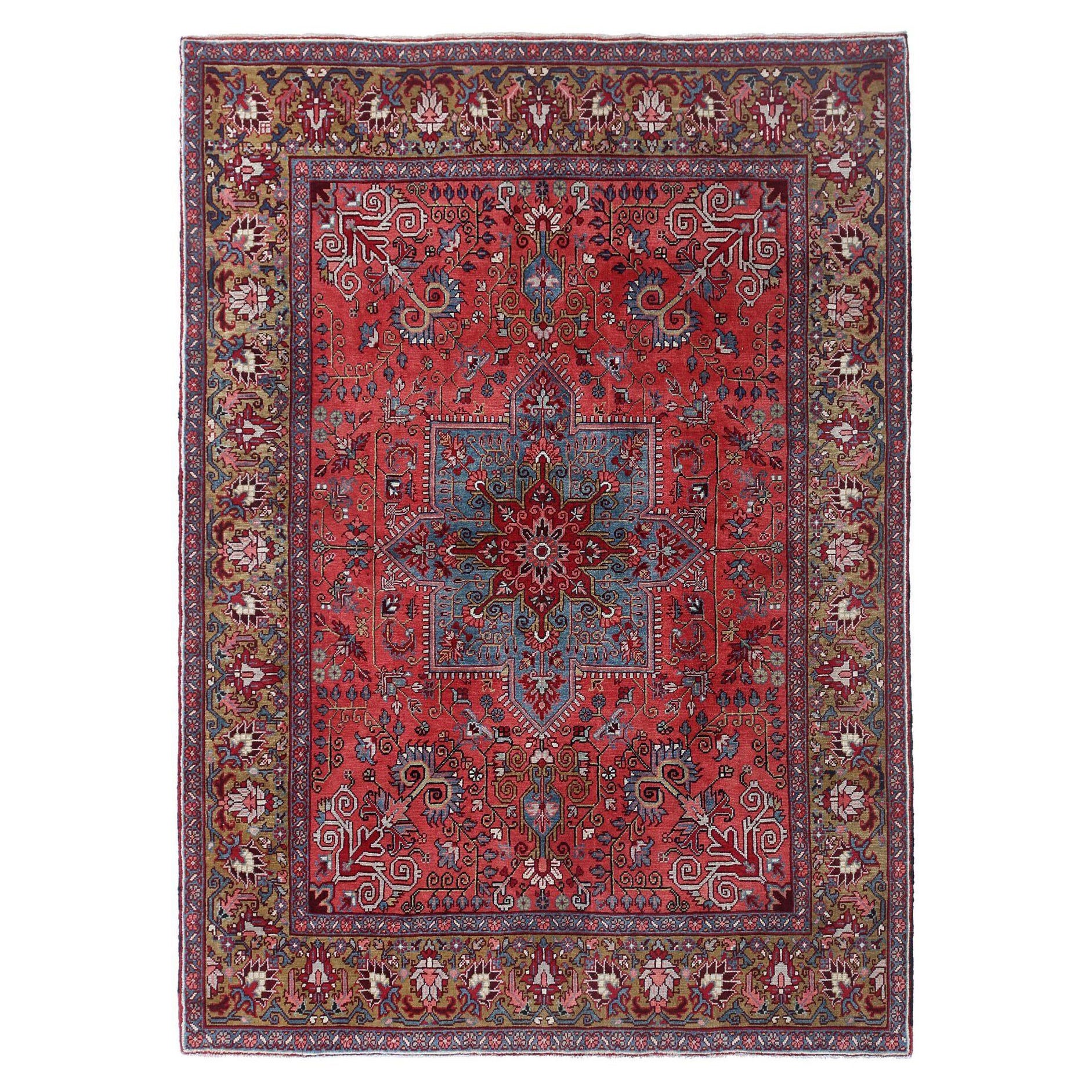 Persischer Heriz Kleiner Teppich - Wolle Rot Design - 97147