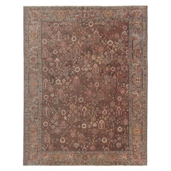 Persian Bakhtiari Area Rugs - Wool Brown Terracotta Design - 97202
