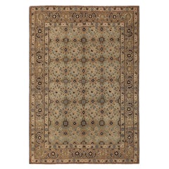 Persischer Varamin Kleiner Teppich - Wolle Braun Elfenbein Hellblau Taupe - 97149