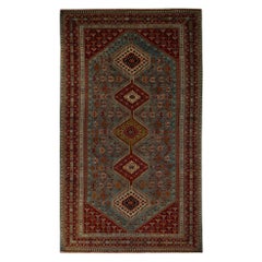 Alfombra Persa Shiraz Small Design - Lana Azul Rojo - 97204