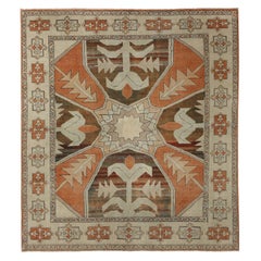 Persischer Heriz Small Teppich - Wolle Braun Elfenbein Orange Design - 97151