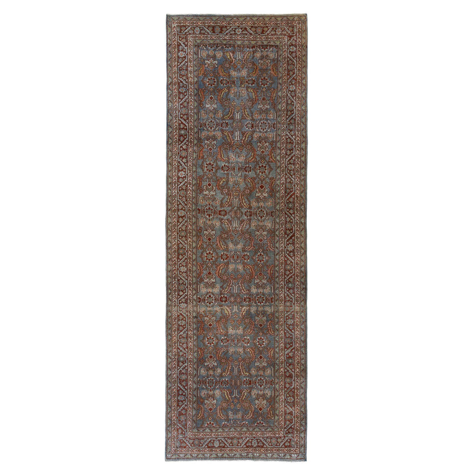 Tappeto Persiano Mahal Runner - Design Blu Lana - 97153 in vendita