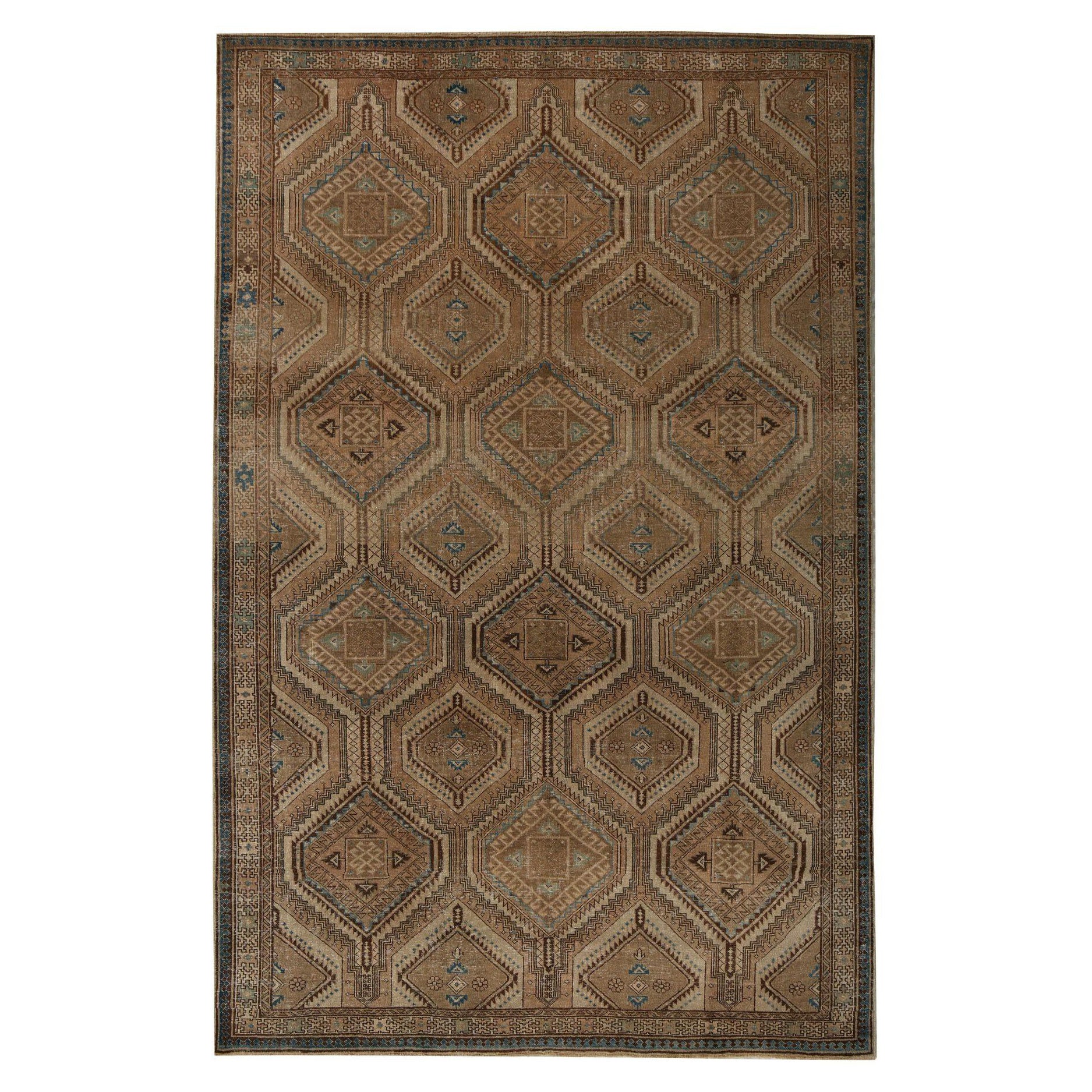 Tappeti persiani Shiraz - Design marrone in lana - 97208