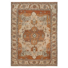 Persische Heriz-Teppiche - Wolle Elfenbein Orange Design - 97167