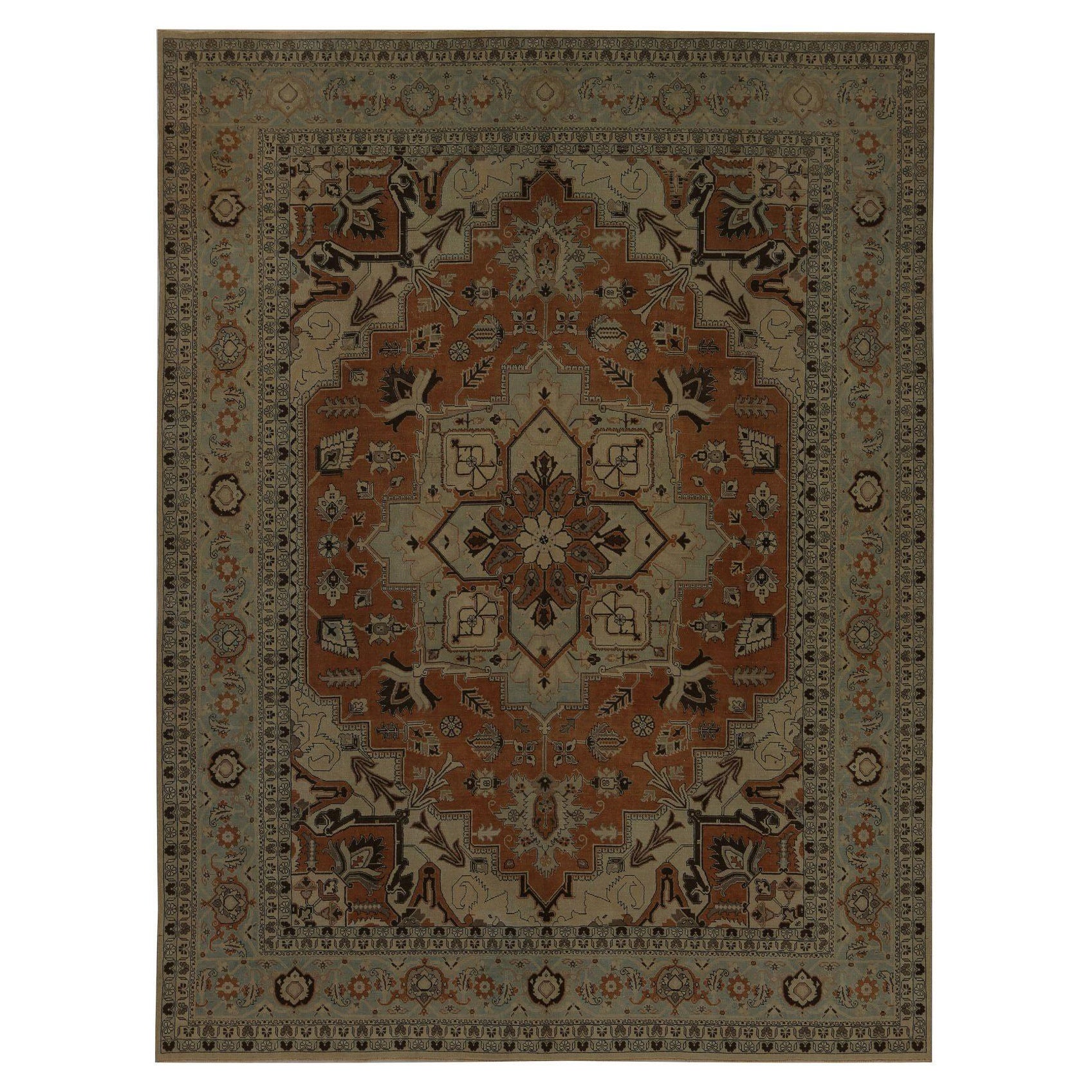 Persische Täbris-Teppiche - Wolle Elfenbeinrot Design - 97222