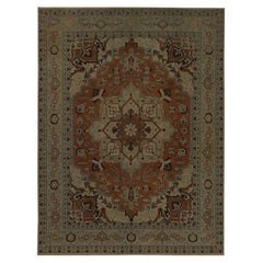 Tapis persans Tabriz - Laine ivoire rouge motif - 97222