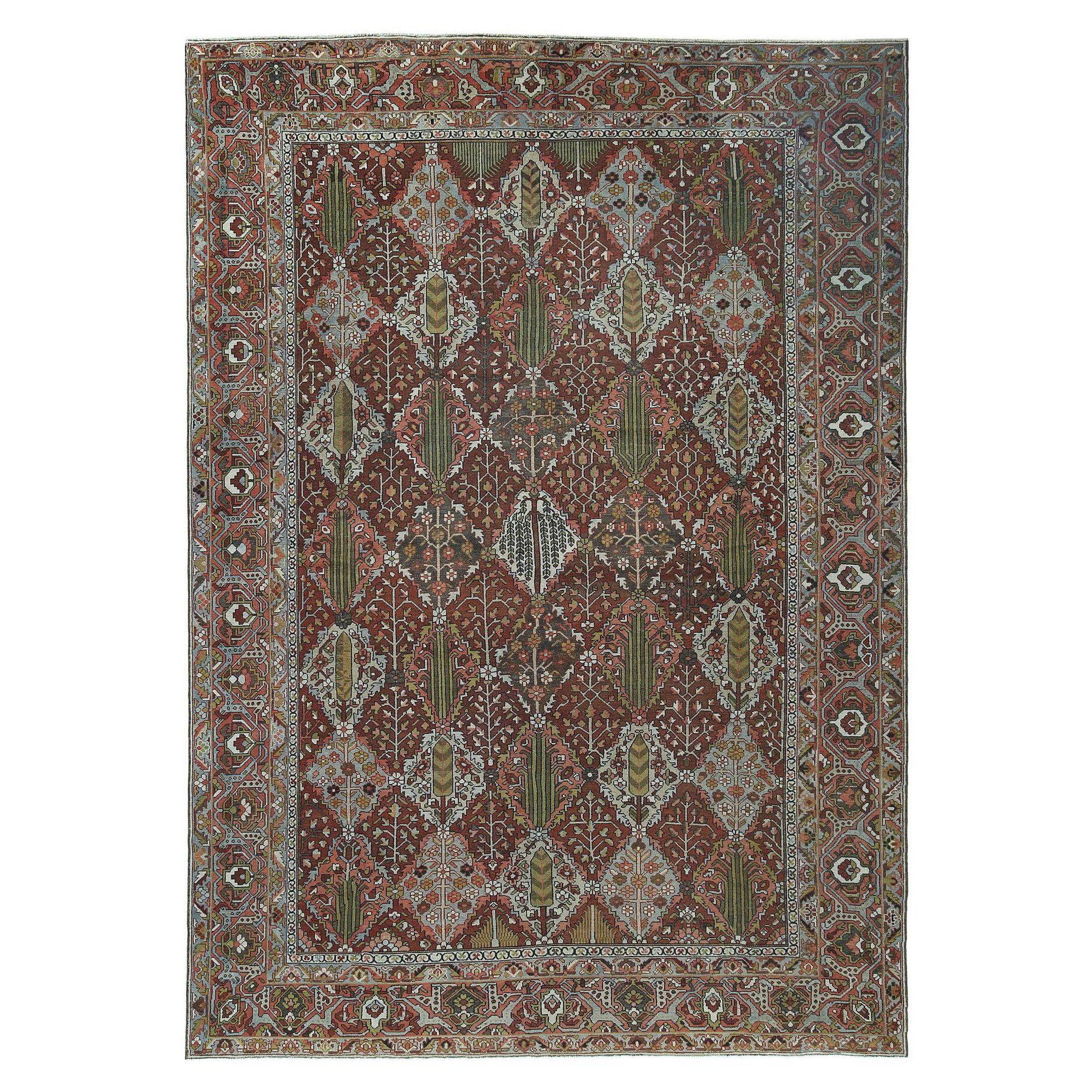 Persischer Bakhtiari Over Size-Teppich in Übergröße - rotes Wolldesign - 97223