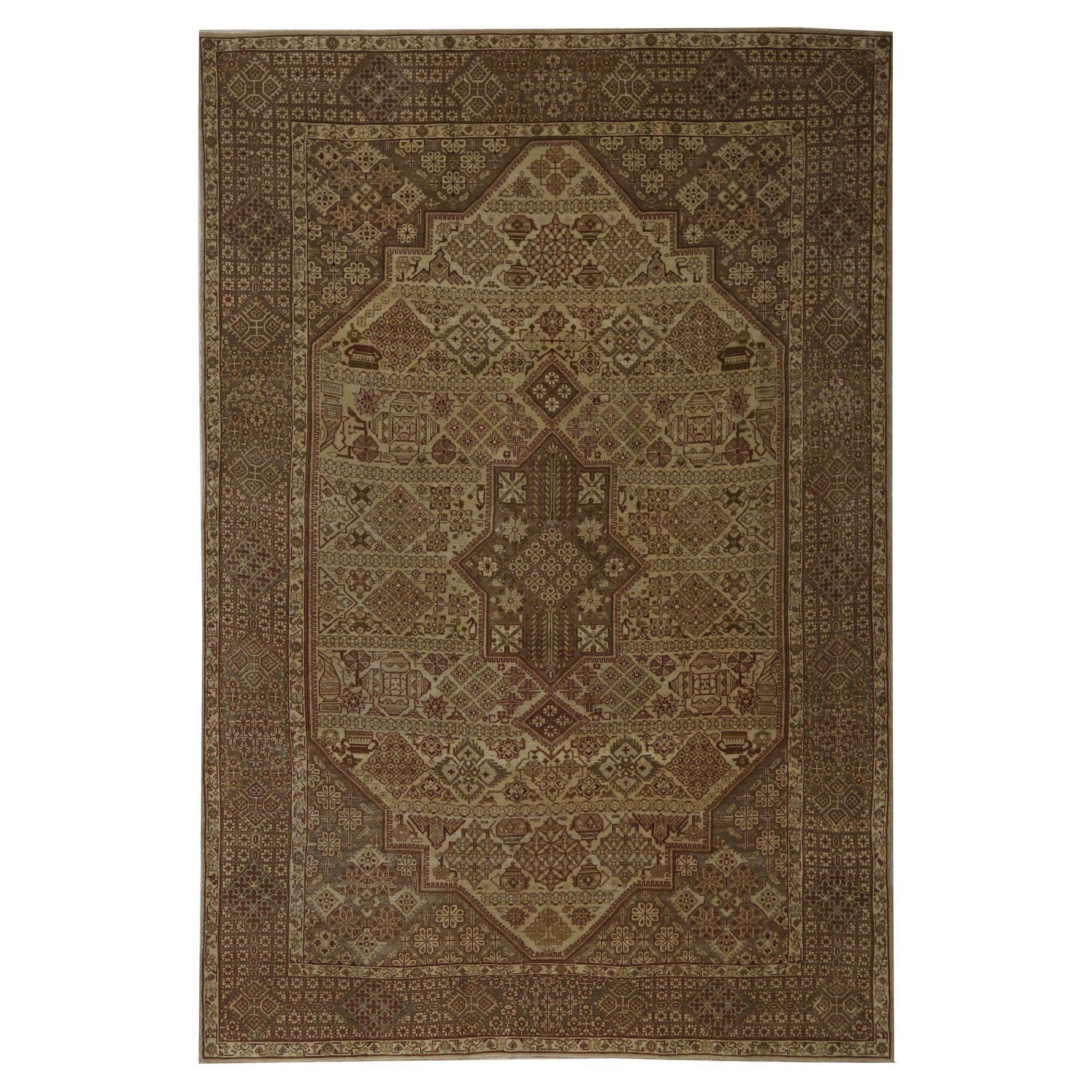 Persian Isfahan Area Rugs - Wool Brown Design - 97169