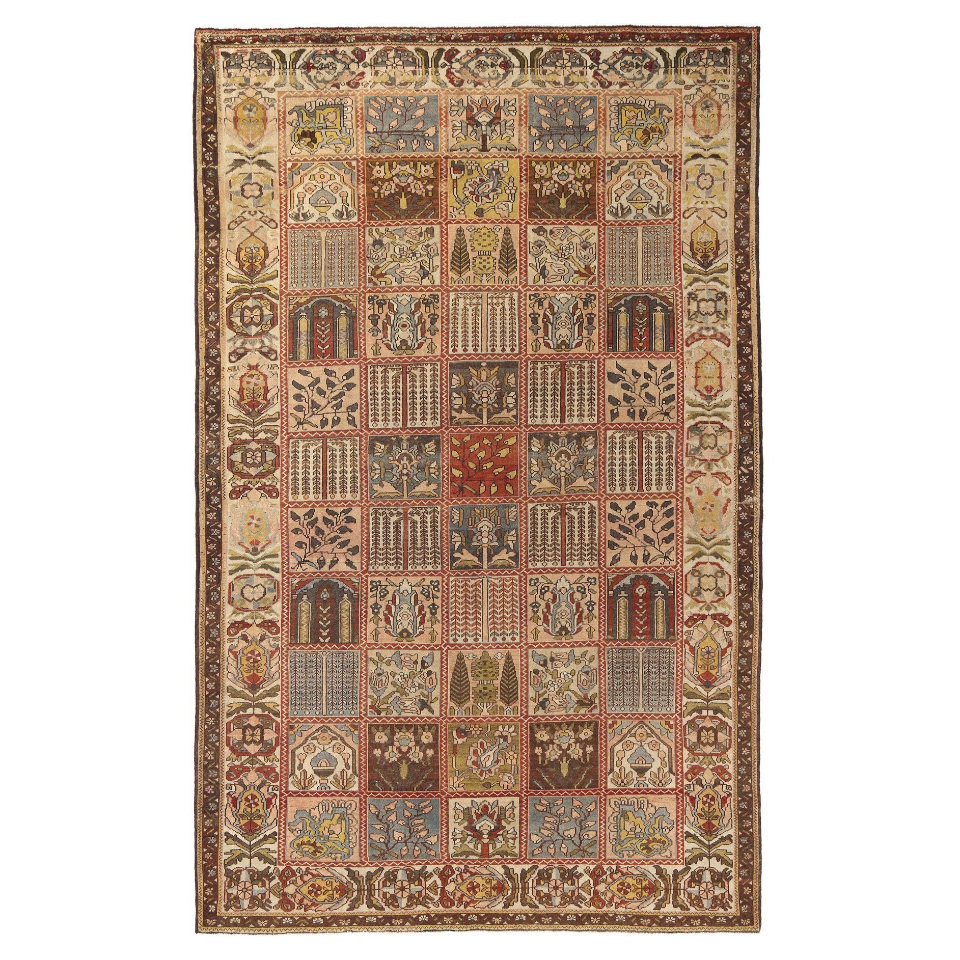 Persische Bakhtiari-Teppiche - Wolle in elfenbeinfarbenem Design - 97173
