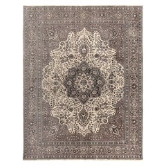 Persische Täbris Teppiche - Wolle Braun Elfenbein Design - 97174