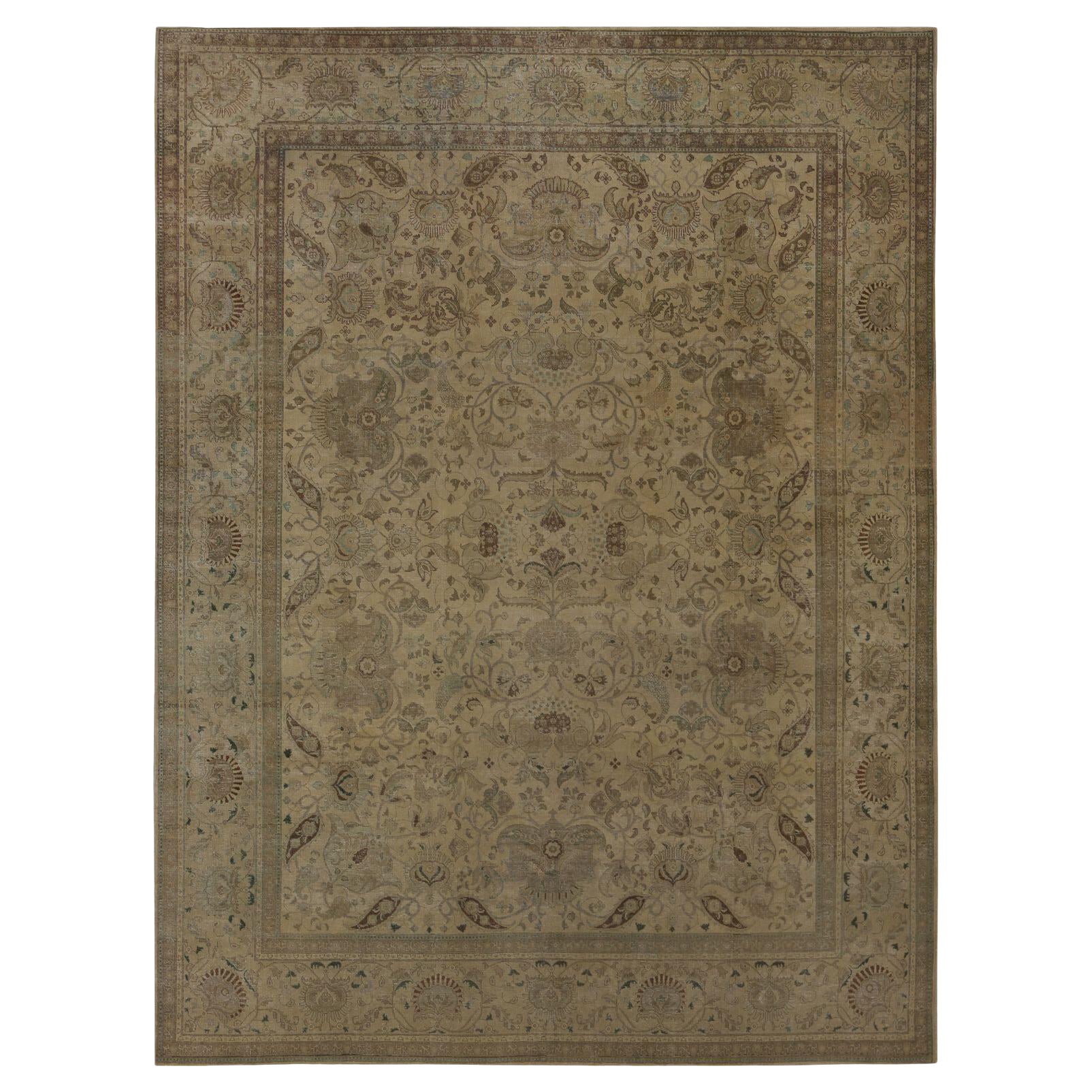 Persische Täbris Teppiche - Wolle Braun Elfenbein Taupe Design - 97230
