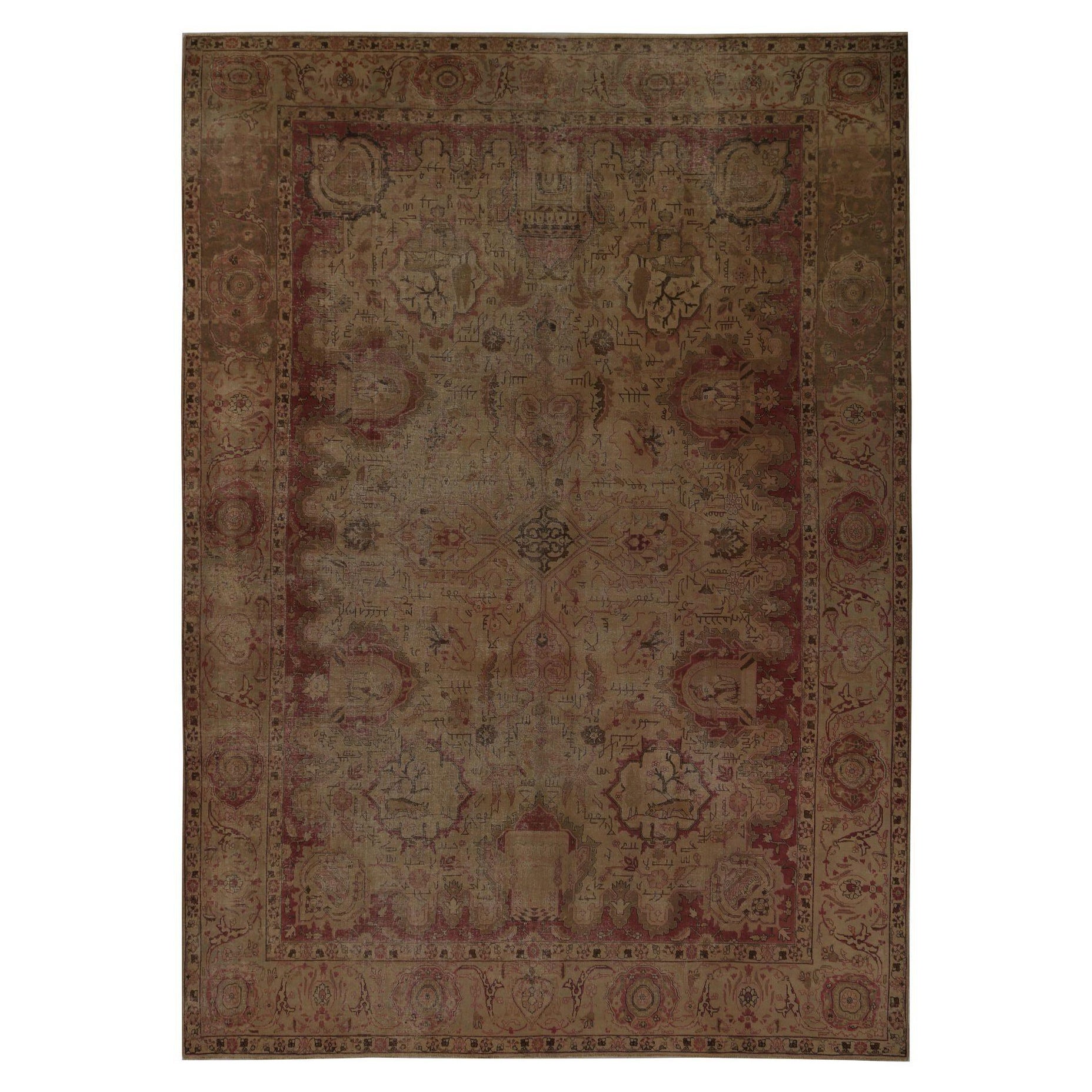 Persische Täbris Teppiche - Wolle Brown Taupe Design - 97231
