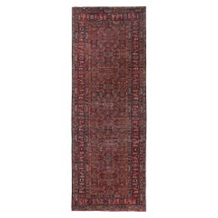 Tapis de sol persan Malayer - Laine Brown Orange Rouge Design - 97189