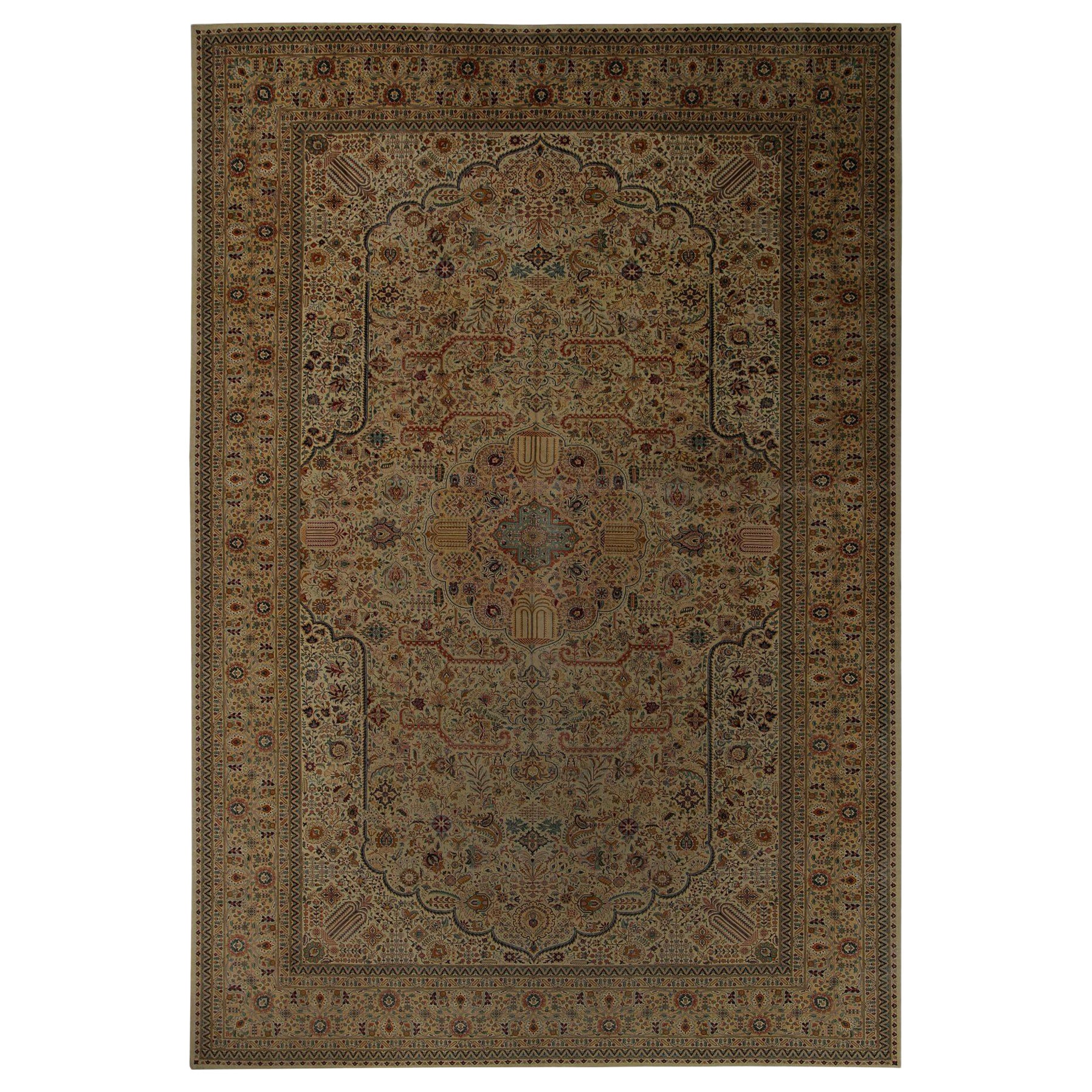 Tappeto Persiano Tabriz Over Size - Lana Marrone Taupe Design - 97246