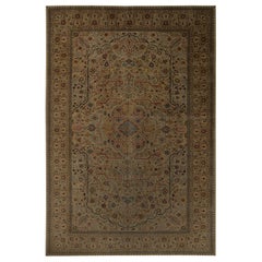 Tapis persan Tabriz Over Size - Laine Brown Taupe Design - 97246