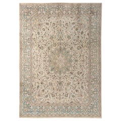 Tapis persans Kerman - Motif vert ivoire en laine - 97193