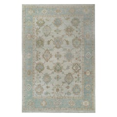 Tappeto Afghanistan Oushak - Lana Avorio Azzurro - 97252