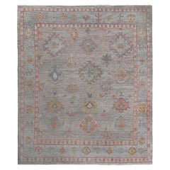 Afghanistan Oushak Over Size Teppich - Wolle Blau Grau Design - 97267