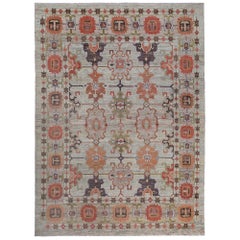 Tapis d'Afghanistan Bakhshayesh - Laine ivoire orange rouge - 97268