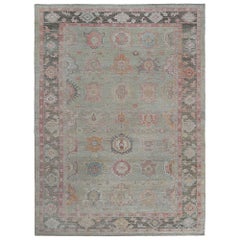 Afghanistan Oushak Over Size Teppich - Wolle Braun Grün Design - 97270