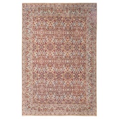 Tapis persans Mashad - Design en laine ivoire - 97214