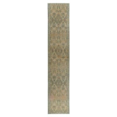 Vintage Afghanistan Sultanabad Runner Rug - Wool Blue Green Ivory - 97293