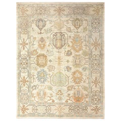 Oushak-Teppiche aus Afghanistan - Wolle in elfenbeinfarbenem Design - 97295