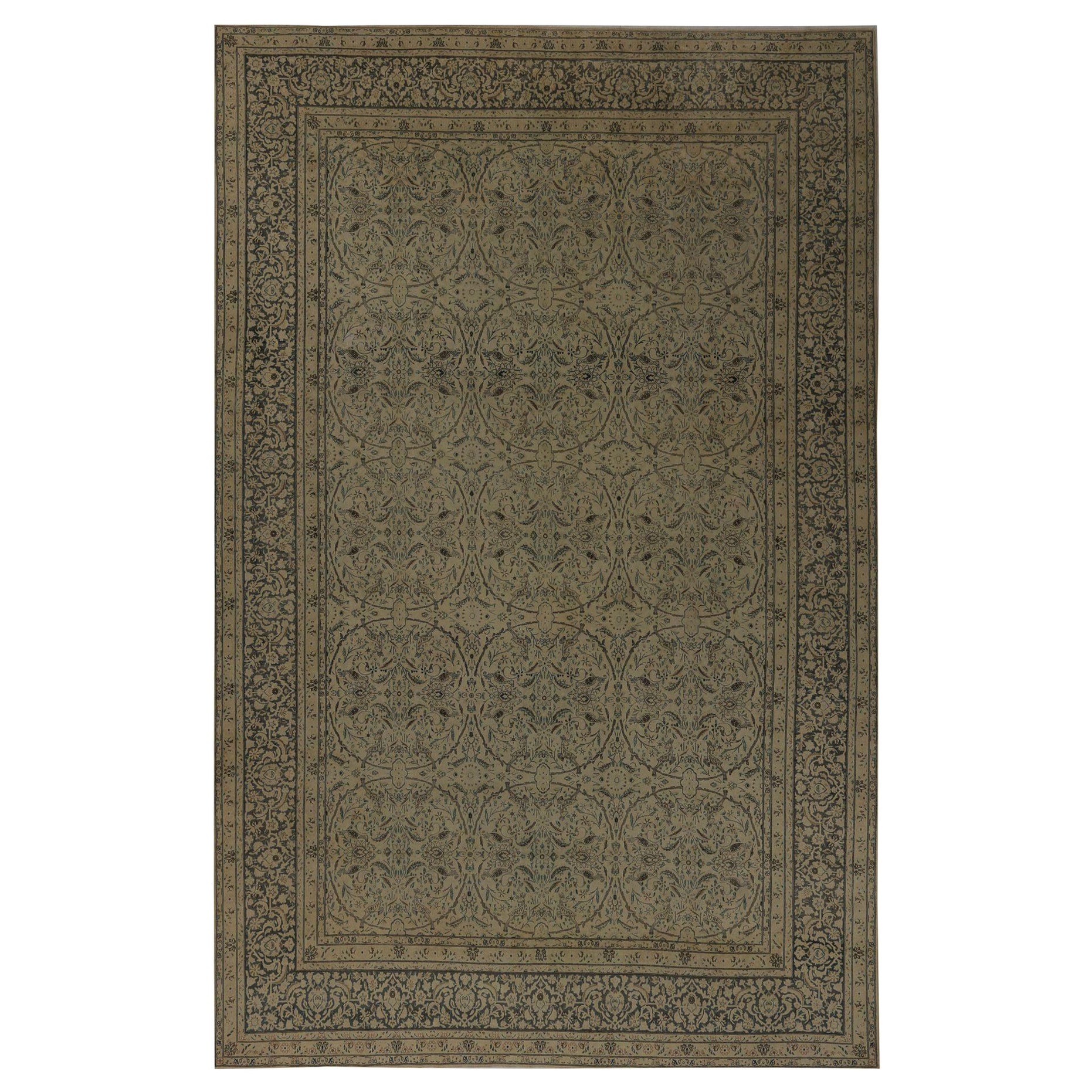 Persische Tabriz Over Size Teppich - Wolle Brown Taupe Design - 97234