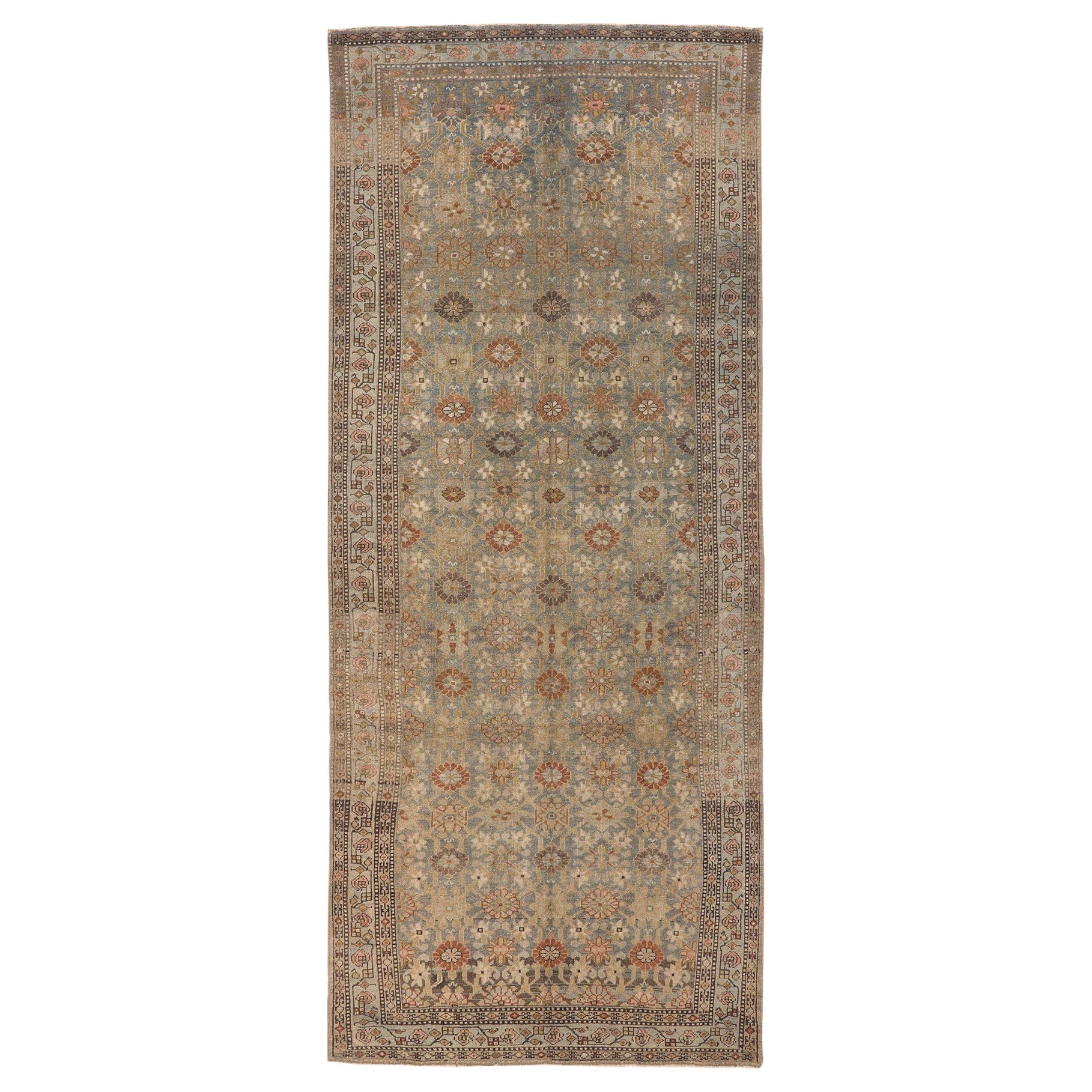 Persische Malayer-Teppiche - Wolle Blau Elfenbein Taupe Design - 97297