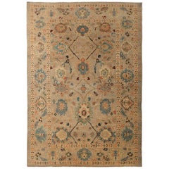 Tapis d'Afghanistan Sultanabad - motif en laine ivoire taupe - 97298