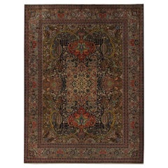 Alfombras Persas Tabriz - Lana Diseño Negro Marrón Marfil Rojo - 97237