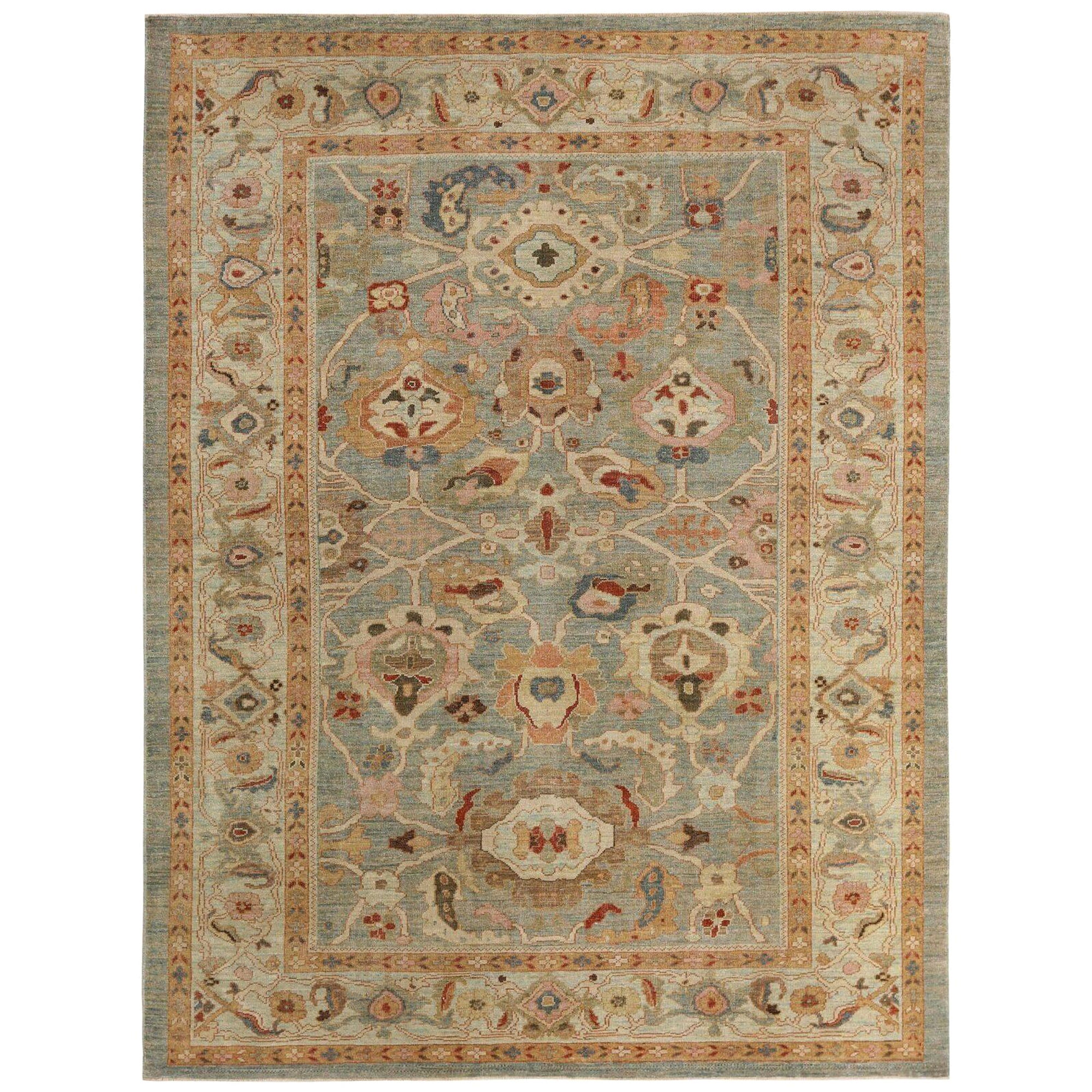 Afghanistan Sultanabad Area Rugs - Wool Ivory Light Blue - 97300