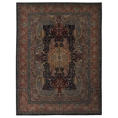 Tapis persan Tabriz - Laine Noir Brown Ivoire Rose Design - 97239