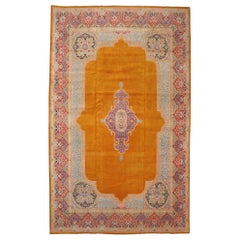 Alfombra Persa Kerman - Lana Diseño Naranja Amarillo - 91765