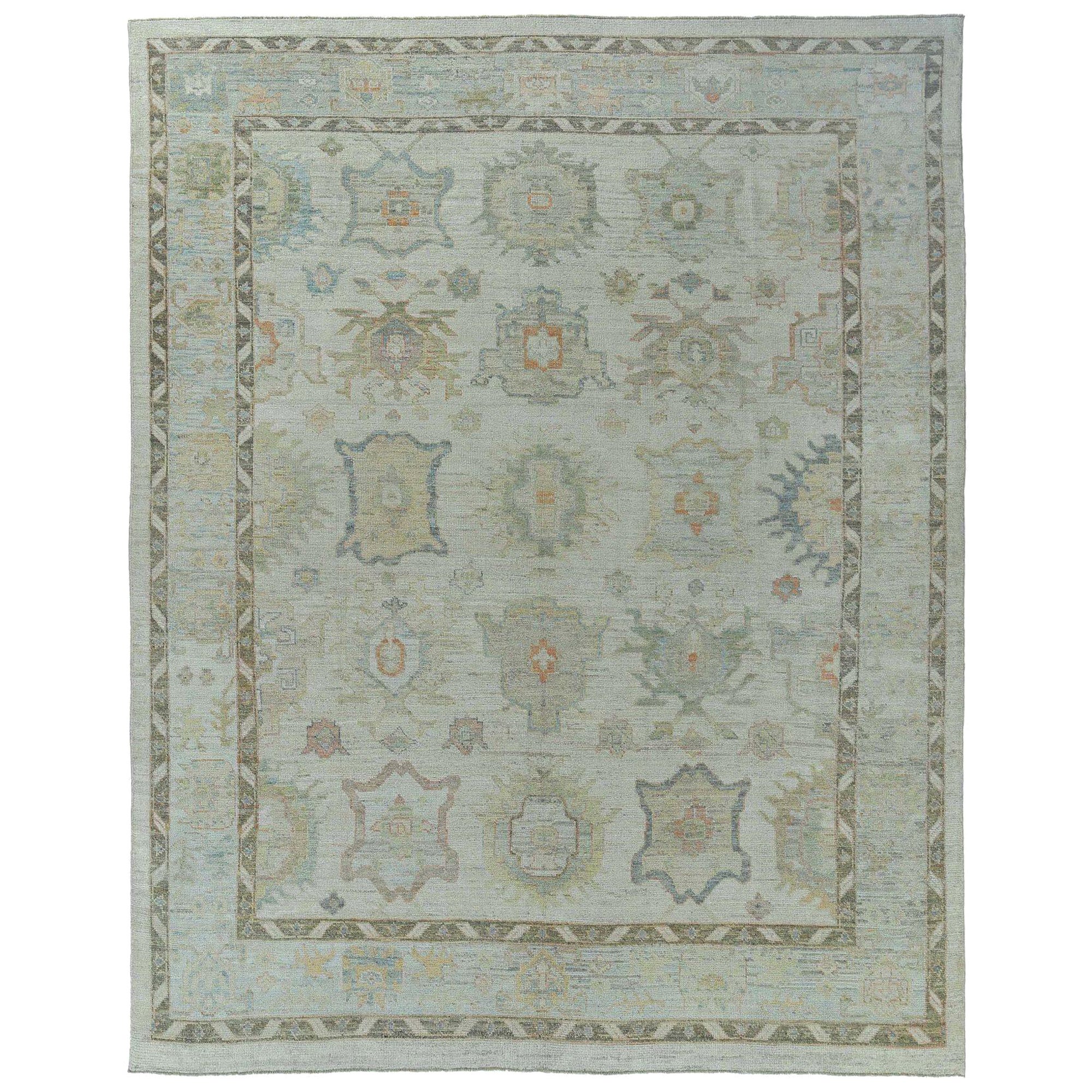 Oushak-Teppiche aus Afghanistan - Wolle in elfenbeinfarbenem Design - 97255