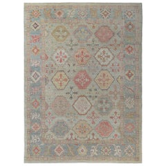 Tapis d'Afghanistan Bakhshayesh - Laine bleu clair et rose - 97257