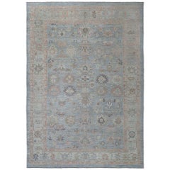 Tappeti Afghanistan Oushak - Lana Avorio Azzurro Rosa - 97260