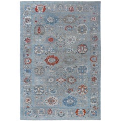 Tapis d'Afghanistan Sultanabad - Motif bleu rouge en laine - 97264