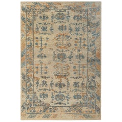 Afganistán Sultanabad Rugs - Lana Azul Marfil Naranja - 97283