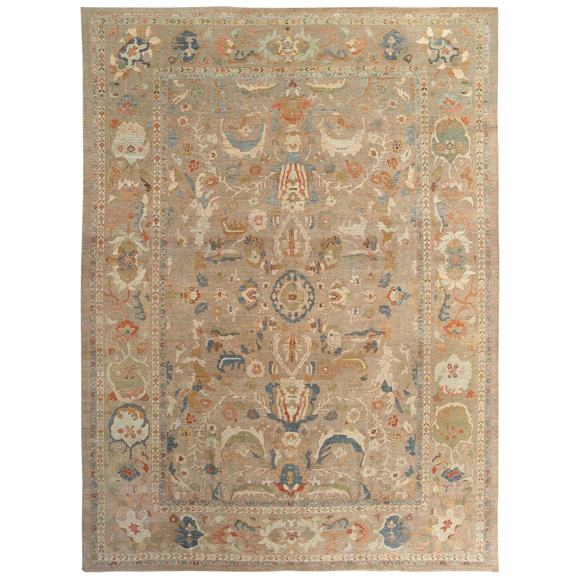 Afghanistan Sultanabad Over Size Rug - Wool Brown Taupe - 97284