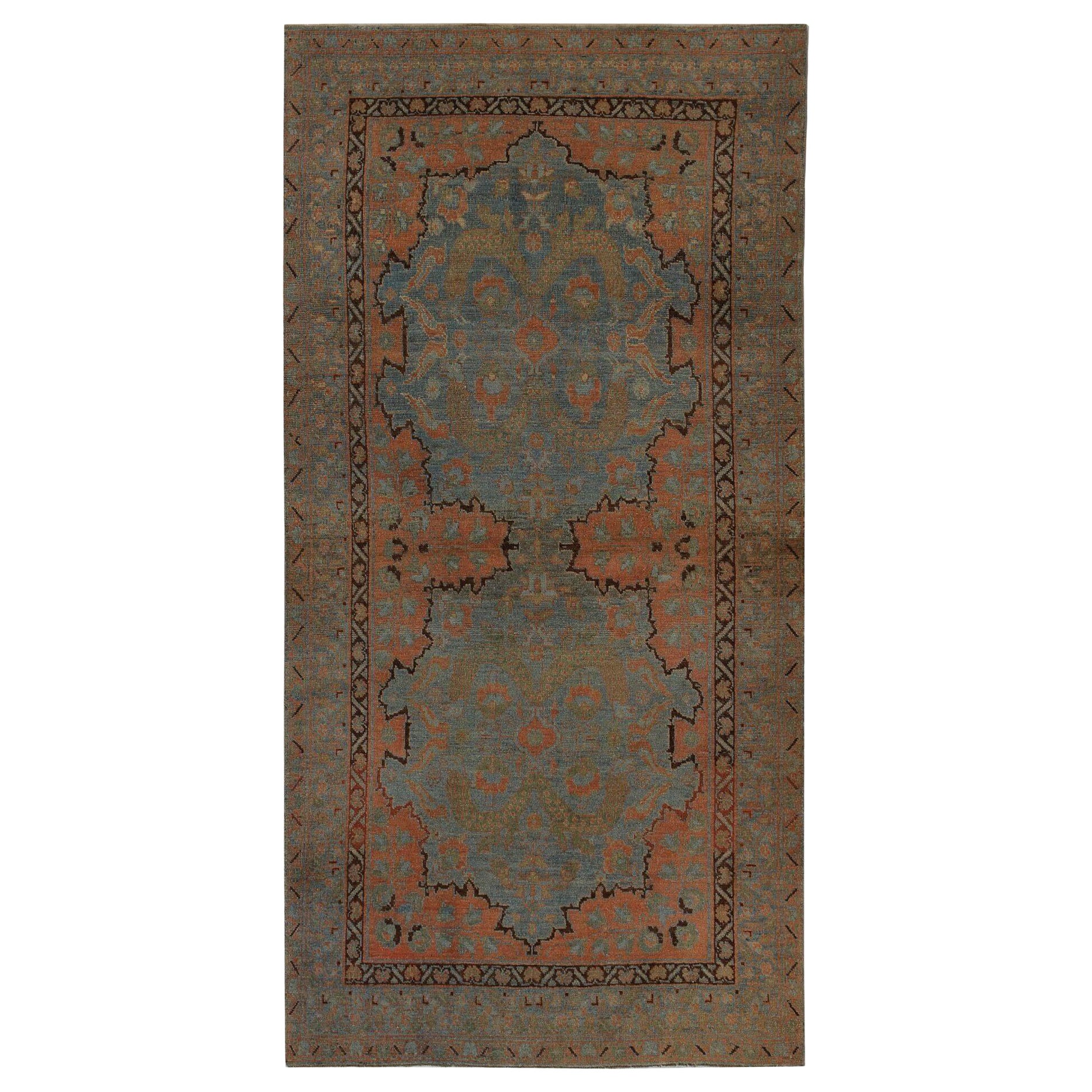 Persischer Bakhtiari Small Teppich - Wolle Blau Braun Orange Design - 97313