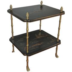 Bagues Style Faux Bamboo Chinoiserie Side Table