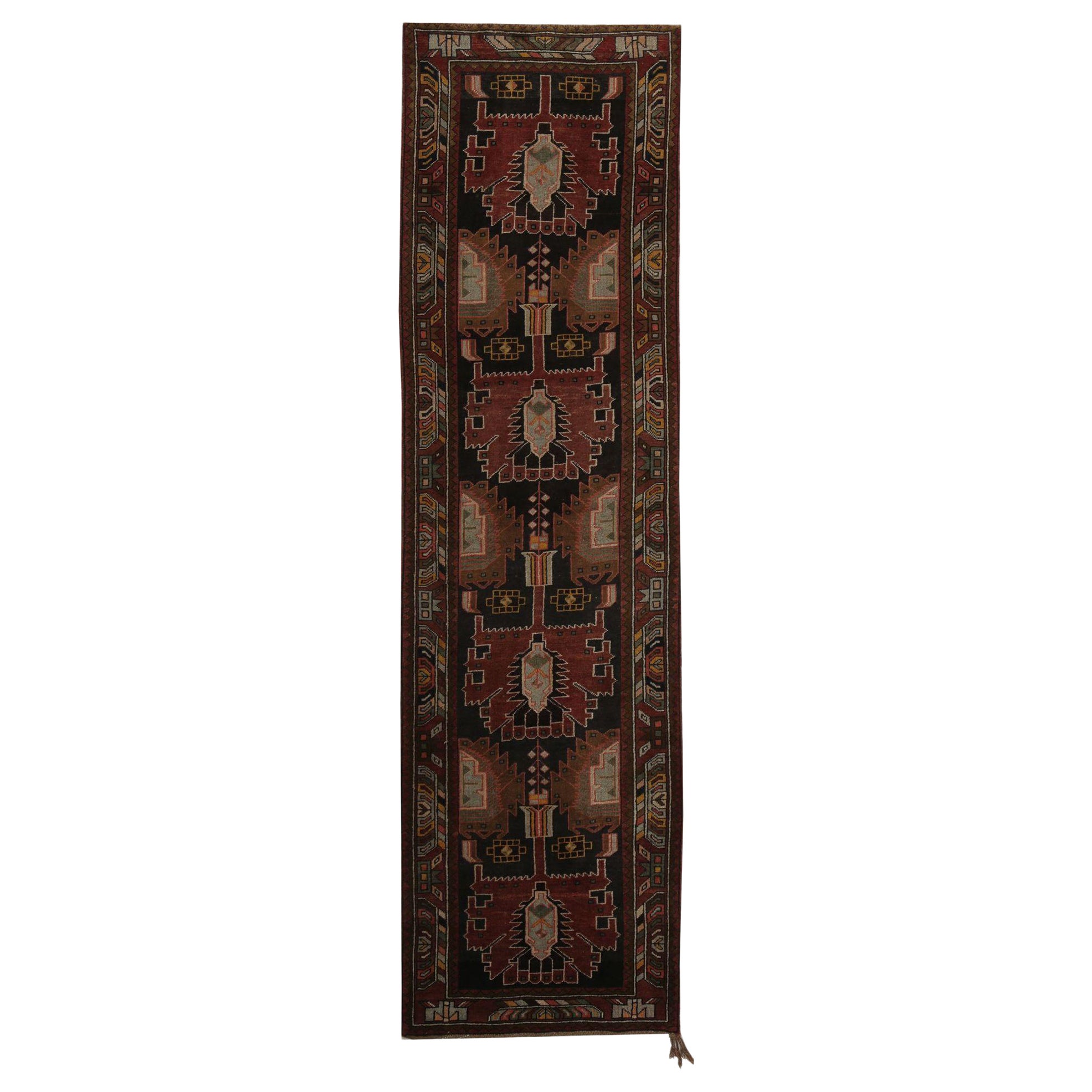 Persische Aserbaidschanische Teppiche - Wolle Schwarz Rot Design - 97388