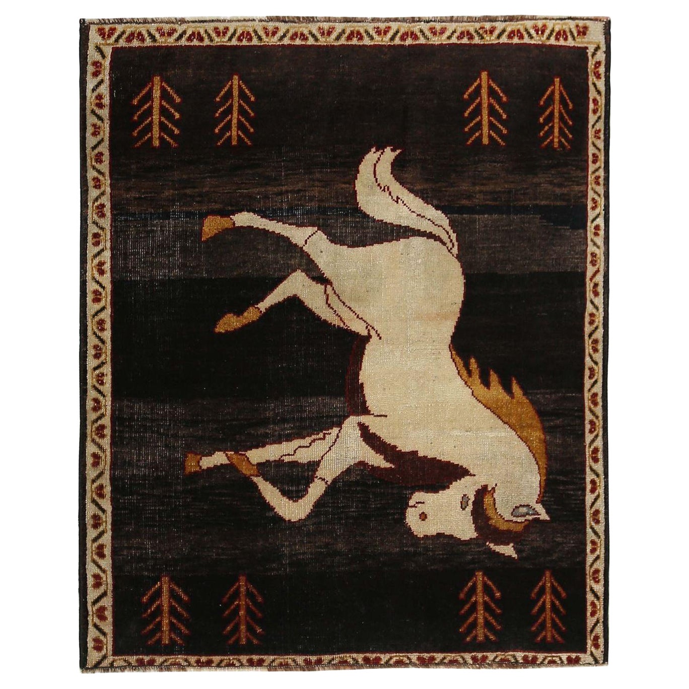 Tappeto Persiano Shiraz Small - Lana Marrone Avorio Design - 97396