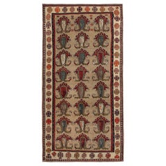 Tapis persans Shiraz - Design en laine ivoire rouge taupe - 97410
